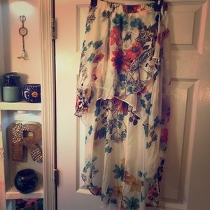 High low skirt with flower design